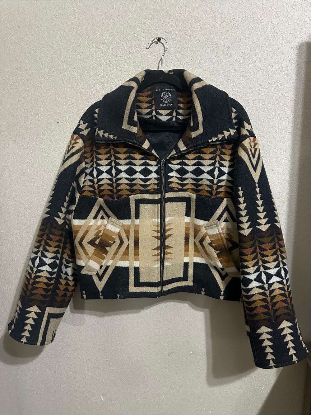 CUSTOM Lindsey Thornburg x Pendleton Harding Archer Cropped Jacket